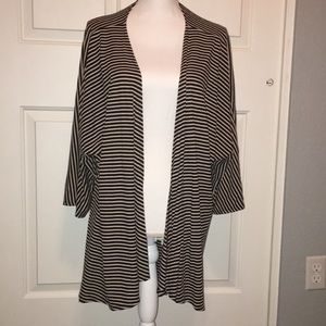Beige and black striped lularoe cardigan